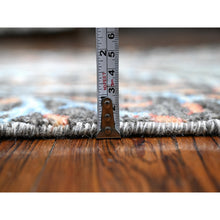 Load image into Gallery viewer, 2&#39;5&quot;x17&#39;9&quot; Charcoal Gray, Hand Knotted All Wool, Afghan Peshawar with Birds of Paradise, Vegetable Dyes, XL Runner Oriental Rug FWR538248