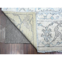 Load image into Gallery viewer, 5&#39;10&quot;x11&#39;10&quot; Broken White, Hand Knotted Afghan Angora Oushak, Soft Wool Foundation, Natural Dyes, Rural Flower And Leaf All Over Design, Wide Runner Oriental Rug FWR538284