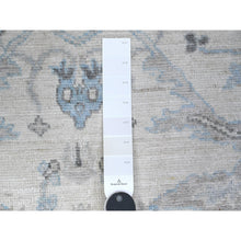 Load image into Gallery viewer, 5&#39;10&quot;x11&#39;10&quot; Broken White, Hand Knotted Afghan Angora Oushak, Soft Wool Foundation, Natural Dyes, Rural Flower And Leaf All Over Design, Wide Runner Oriental Rug FWR538284