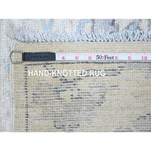Load image into Gallery viewer, 5&#39;10&quot;x11&#39;10&quot; Broken White, Hand Knotted Afghan Angora Oushak, Soft Wool Foundation, Natural Dyes, Rural Flower And Leaf All Over Design, Wide Runner Oriental Rug FWR538284