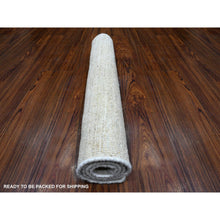Load image into Gallery viewer, 2&#39;1&quot;x3&#39; Bone White, Single Color Modern Peshawar With Plain Design, Sample, Shabby Chic, Hand Knotted Natural Dyes, 100% Wool, Mat, Oriental Rug FWR538398