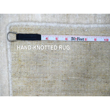 Load image into Gallery viewer, 2&#39;1&quot;x3&#39; Bone White, Single Color Modern Peshawar With Plain Design, Sample, Shabby Chic, Hand Knotted Natural Dyes, 100% Wool, Mat, Oriental Rug FWR538398