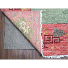 Load image into Gallery viewer, 9&#39;x11&#39;9&quot; Pistachio Green, Chinese Art Deco Revival, 100% Wool, Hand Knotted, Oriental Rug FWR538410