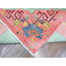 Load image into Gallery viewer, 9&#39;x11&#39;9&quot; Pistachio Green, Chinese Art Deco Revival, 100% Wool, Hand Knotted, Oriental Rug FWR538410
