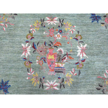 Load image into Gallery viewer, 9&#39;x11&#39;9&quot; Pistachio Green, Chinese Art Deco Revival, 100% Wool, Hand Knotted, Oriental Rug FWR538410