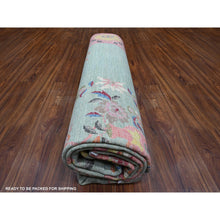 Load image into Gallery viewer, 9&#39;x11&#39;9&quot; Pistachio Green, Chinese Art Deco Revival, 100% Wool, Hand Knotted, Oriental Rug FWR538410