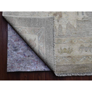 14'x23'3" Mocha Brown, 100% Wool, Afghan Angora Oushak With Large Leaf Design, Vegetable Dyes, Hand Knotted, Oversized, Oriental Rug FWR538440