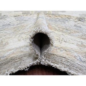 14'x23'3" Mocha Brown, 100% Wool, Afghan Angora Oushak With Large Leaf Design, Vegetable Dyes, Hand Knotted, Oversized, Oriental Rug FWR538440