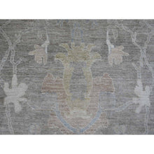 Load image into Gallery viewer, 14&#39;x23&#39;3&quot; Mocha Brown, 100% Wool, Afghan Angora Oushak With Large Leaf Design, Vegetable Dyes, Hand Knotted, Oversized, Oriental Rug FWR538440