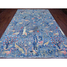 Load image into Gallery viewer, 9&#39;x12&#39; Classic Blue, Afghan Peshawar With Birds Of Paradise Design, Hand Knotted, Vegetable Dyes, Soft And Shiny Wool, Oriental Rug FWR538458