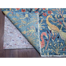 Load image into Gallery viewer, 9&#39;x12&#39; Classic Blue, Afghan Peshawar With Birds Of Paradise Design, Hand Knotted, Vegetable Dyes, Soft And Shiny Wool, Oriental Rug FWR538458