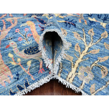 Load image into Gallery viewer, 9&#39;x12&#39; Classic Blue, Afghan Peshawar With Birds Of Paradise Design, Hand Knotted, Vegetable Dyes, Soft And Shiny Wool, Oriental Rug FWR538458
