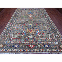 Load image into Gallery viewer, 8&#39;9&quot;x12&#39; Nevada Gray, Peshawar with Bijar Garus Design, Aryana Grade, Hand Knotted, Vegetable Dyes, Densely Woven, High Mountain Wool, Oriental Rug FWR538476
