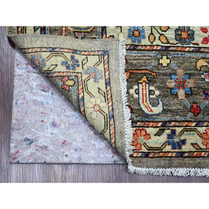 8'9"x12' Nevada Gray, Peshawar with Bijar Garus Design, Aryana Grade, Hand Knotted, Vegetable Dyes, Densely Woven, High Mountain Wool, Oriental Rug FWR538476