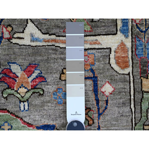 8'9"x12' Nevada Gray, Peshawar with Bijar Garus Design, Aryana Grade, Hand Knotted, Vegetable Dyes, Densely Woven, High Mountain Wool, Oriental Rug FWR538476