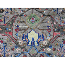 Load image into Gallery viewer, 8&#39;9&quot;x12&#39; Nevada Gray, Peshawar with Bijar Garus Design, Aryana Grade, Hand Knotted, Vegetable Dyes, Densely Woven, High Mountain Wool, Oriental Rug FWR538476
