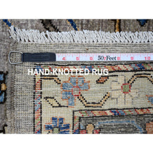 Load image into Gallery viewer, 8&#39;9&quot;x12&#39; Nevada Gray, Peshawar with Bijar Garus Design, Aryana Grade, Hand Knotted, Vegetable Dyes, Densely Woven, High Mountain Wool, Oriental Rug FWR538476