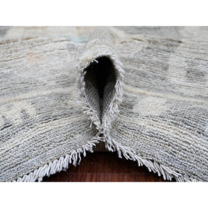 10'4"x13'9" Spanish Gray, Afghan Angora Oushak with All Over Leaf Design, Natural Dyes, Pure Wool, Hand Knotted, Oriental Rug FWR538530