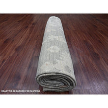 Load image into Gallery viewer, 10&#39;4&quot;x13&#39;9&quot; Spanish Gray, Afghan Angora Oushak with All Over Leaf Design, Natural Dyes, Pure Wool, Hand Knotted, Oriental Rug FWR538530