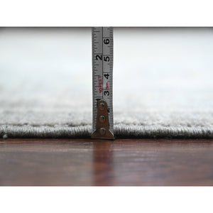 10'4"x13'9" Spanish Gray, Afghan Angora Oushak with All Over Leaf Design, Natural Dyes, Pure Wool, Hand Knotted, Oriental Rug FWR538530
