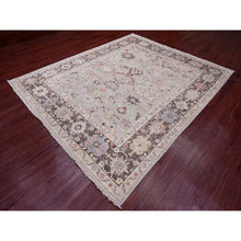 Load image into Gallery viewer, 8&#39;2&quot;x9&#39;8&quot; Beaver Brown, Leaf Design, Afghan Angora Oushak, Natural Dyes, Pure Wool, Hand Knotted, Oriental Rug FWR538560
