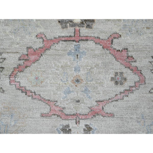 8'2"x9'8" Beaver Brown, Leaf Design, Afghan Angora Oushak, Natural Dyes, Pure Wool, Hand Knotted, Oriental Rug FWR538560