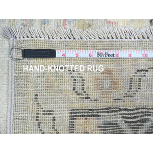 8'2"x9'8" Beaver Brown, Leaf Design, Afghan Angora Oushak, Natural Dyes, Pure Wool, Hand Knotted, Oriental Rug FWR538560