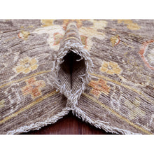 Load image into Gallery viewer, 8&#39;x15&#39;7&quot; Pecan Brown, Pure Wool, Afghan Angora Oushak with All Over Floral Design, Veggie Dyes, Hand Knotted, Gallery Size, Wide Runner, Oriental Rug FWR538566