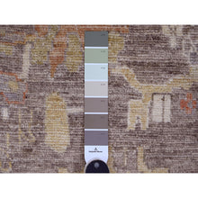 Load image into Gallery viewer, 8&#39;x15&#39;7&quot; Pecan Brown, Pure Wool, Afghan Angora Oushak with All Over Floral Design, Veggie Dyes, Hand Knotted, Gallery Size, Wide Runner, Oriental Rug FWR538566