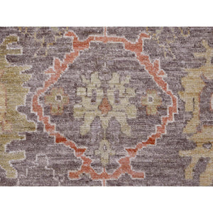 8'x15'7" Pecan Brown, Pure Wool, Afghan Angora Oushak with All Over Floral Design, Veggie Dyes, Hand Knotted, Gallery Size, Wide Runner, Oriental Rug FWR538566