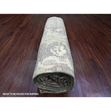 Load image into Gallery viewer, 8&#39;x15&#39;7&quot; Pecan Brown, Pure Wool, Afghan Angora Oushak with All Over Floral Design, Veggie Dyes, Hand Knotted, Gallery Size, Wide Runner, Oriental Rug FWR538566