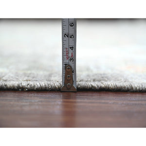 8'x15'7" Pecan Brown, Pure Wool, Afghan Angora Oushak with All Over Floral Design, Veggie Dyes, Hand Knotted, Gallery Size, Wide Runner, Oriental Rug FWR538566