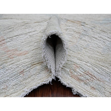 Load image into Gallery viewer, 8&#39;x9&#39;7&quot; Misty Gray, Afghan Angora Oushak with Leaf Design, Natural Dyes, Pure Wool, Hand Knotted, Oriental Rug FWR538596