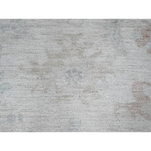 Load image into Gallery viewer, 8&#39;x9&#39;7&quot; Misty Gray, Afghan Angora Oushak with Leaf Design, Natural Dyes, Pure Wool, Hand Knotted, Oriental Rug FWR538596