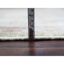 Load image into Gallery viewer, 8&#39;1&quot;x9&#39;7&quot; Amber Green, Afghan Angora Oushak With Large Leaf Design, 100% Wool, Veggie Dyes, Hand Knotted, Oriental Rug FWR538602