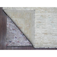 Load image into Gallery viewer, 7&#39;8&quot;x14&#39;10&quot; Cloud Gray, Hand Knotted, Afghan Angora Oushak with Faded Leaf Design, Natural Dyes, 100% Wool, Gallery Size, Wide Runner, Oriental Rug FWR538608