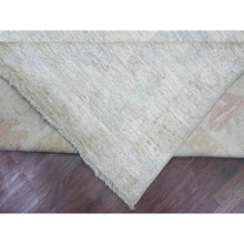 Load image into Gallery viewer, 7&#39;8&quot;x14&#39;10&quot; Cloud Gray, Hand Knotted, Afghan Angora Oushak with Faded Leaf Design, Natural Dyes, 100% Wool, Gallery Size, Wide Runner, Oriental Rug FWR538608