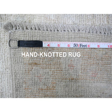 Load image into Gallery viewer, 7&#39;8&quot;x14&#39;10&quot; Cloud Gray, Hand Knotted, Afghan Angora Oushak With Faded Leaf Design, Natural Dyes, 100% Wool, Gallery Size, Wide Runner, Oriental Rug FWR538608