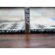 Load image into Gallery viewer, 8&#39;10&quot;x11&#39;9&quot; Charcoal Black, Bauhaus Inspired Design, Colorful Geometric Pattern, Arts and Crafts, Hand Knotted, 100% Wool, Oriental Rug FWR538626