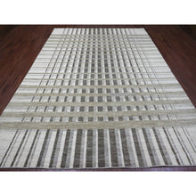 Load image into Gallery viewer, 8&#39;8&quot;x11&#39;8&quot; Beaver Brown, Bauhaus Inspired Criss Cross Line Design, Hand Knotted, 100% Wool, Oriental Rug FWR538644