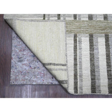 Load image into Gallery viewer, 8&#39;8&quot;x11&#39;8&quot; Beaver Brown, Bauhaus Inspired Criss Cross Line Design, Hand Knotted, 100% Wool, Oriental Rug FWR538644