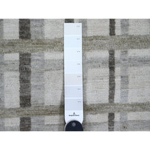 Load image into Gallery viewer, 8&#39;8&quot;x11&#39;8&quot; Beaver Brown, Bauhaus Inspired Criss Cross Line Design, Hand Knotted, 100% Wool, Oriental Rug FWR538644