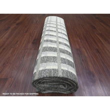 Load image into Gallery viewer, 8&#39;8&quot;x11&#39;8&quot; Beaver Brown, Bauhaus Inspired Criss Cross Line Design, Hand Knotted, 100% Wool, Oriental Rug FWR538644