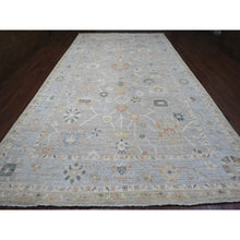 Load image into Gallery viewer, 9&#39;9&quot;x17&#39;3&quot; Spanish Gray, 100% Wool, Afghan Angora Oushak with All Over Vines Design, Natural Dyes, Hand Knotted, Galley Size, Wide Runner, Oriental Rug FWR538650