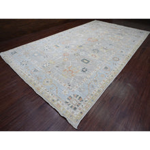Load image into Gallery viewer, 9&#39;9&quot;x17&#39;3&quot; Spanish Gray, 100% Wool, Afghan Angora Oushak with All Over Vines Design, Natural Dyes, Hand Knotted, Galley Size, Wide Runner, Oriental Rug FWR538650
