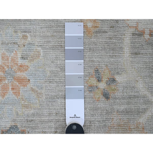 9'9"x17'3" Spanish Gray, 100% Wool, Afghan Angora Oushak with All Over Vines Design, Natural Dyes, Hand Knotted, Galley Size, Wide Runner, Oriental Rug FWR538650