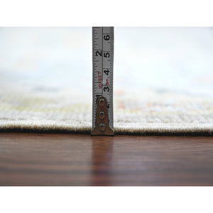 9'9"x17'3" Spanish Gray, 100% Wool, Afghan Angora Oushak with All Over Vines Design, Natural Dyes, Hand Knotted, Galley Size, Wide Runner, Oriental Rug FWR538650