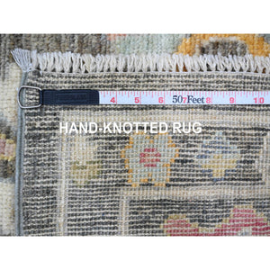 8'x9'10" Umber Brown, 100% Wool, Natural Dyes, Afghan Angora Oushak With Floral Pattern, Hand Knotted, Oriental Rug FWR538662