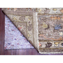 Load image into Gallery viewer, 10&#39;x13&#39;7&quot; Cedar Brown, Pure Wool, Afghan Angora Oushak With Colorful Leaf Design, Vegetable Dyes, Hand Knotted, Oriental Rug FWR538680
