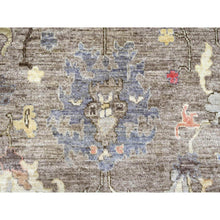 Load image into Gallery viewer, 10&#39;x13&#39;7&quot; Cedar Brown, Pure Wool, Afghan Angora Oushak With Colorful Leaf Design, Vegetable Dyes, Hand Knotted, Oriental Rug FWR538680